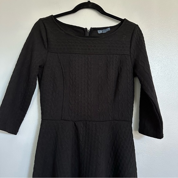 Anthropologie ModCloth Braid My Entire Day Dress Black - Picture 3 of 9